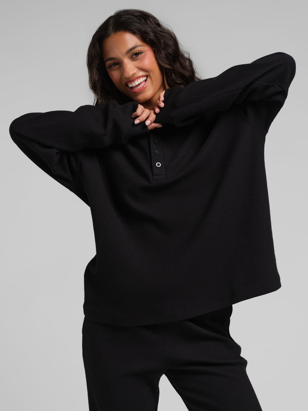 Waffle Lounge Henley Long Sleeve