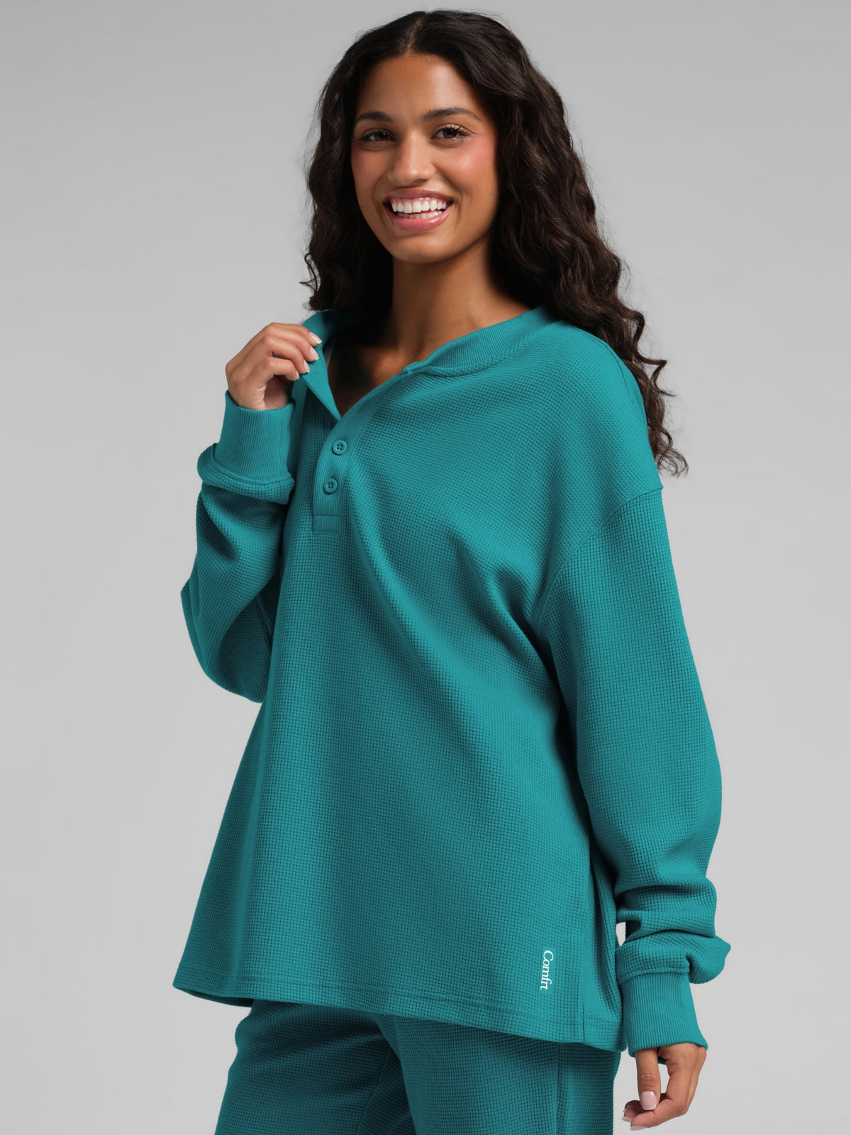 Waffle Lounge Henley Long Sleeve