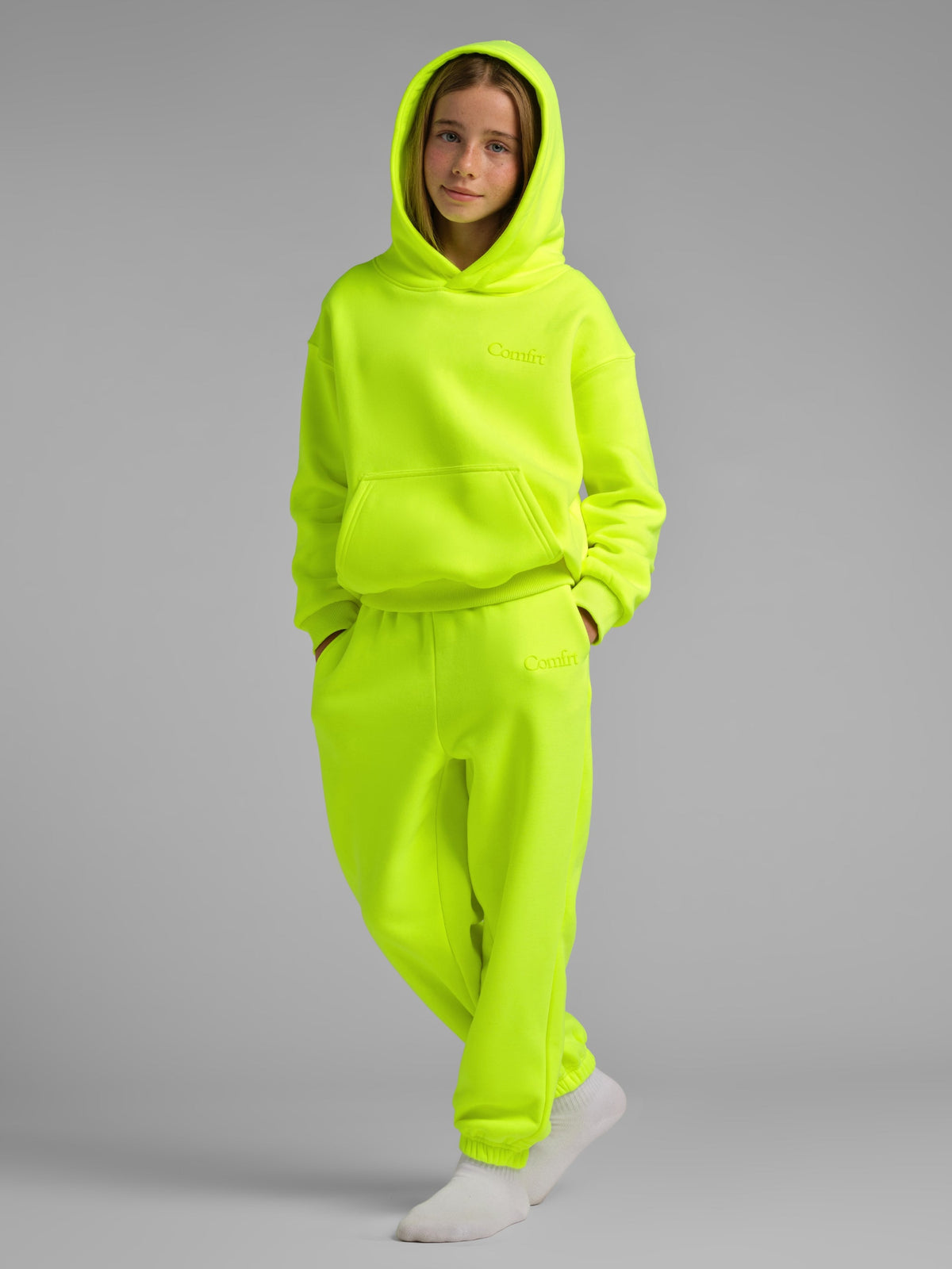 Neon Minimalist Kids Hoodie