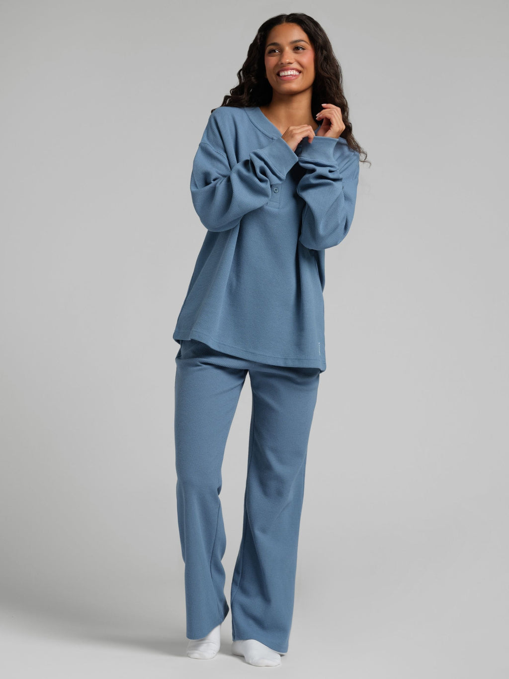 Waffle Lounge Henley Long Sleeve