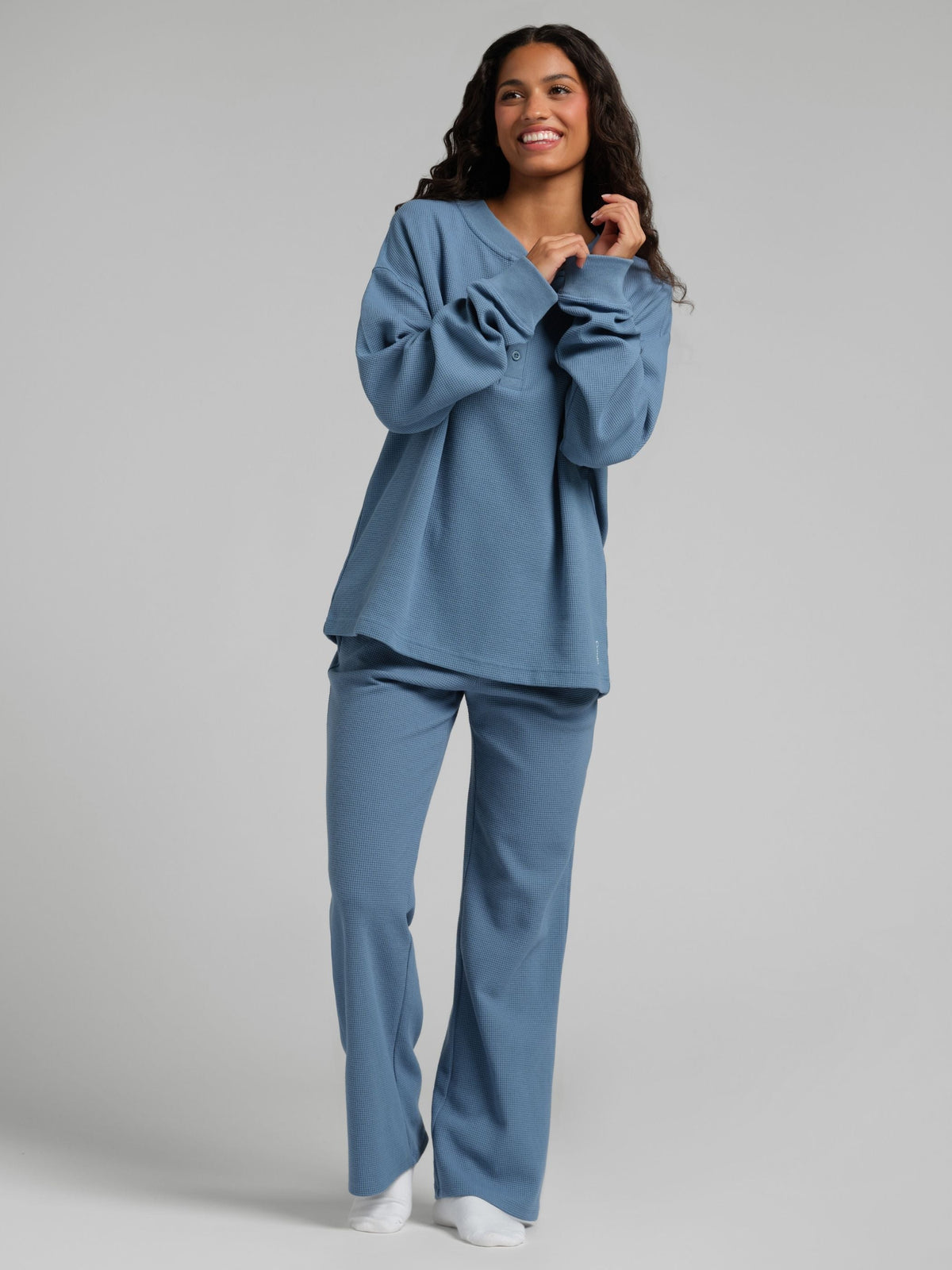 Waffle Lounge Henley Long Sleeve
